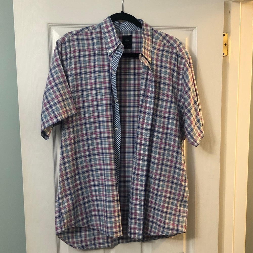 Tailorbyrd Magenta and Blue Checkered Shirt
